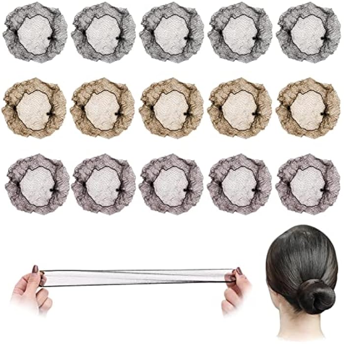 melebellot Bun net, 30 pcs hair net, invisible hair bun net, elastic edge mesh, dancer and nurse hair bun accessory - Image 1